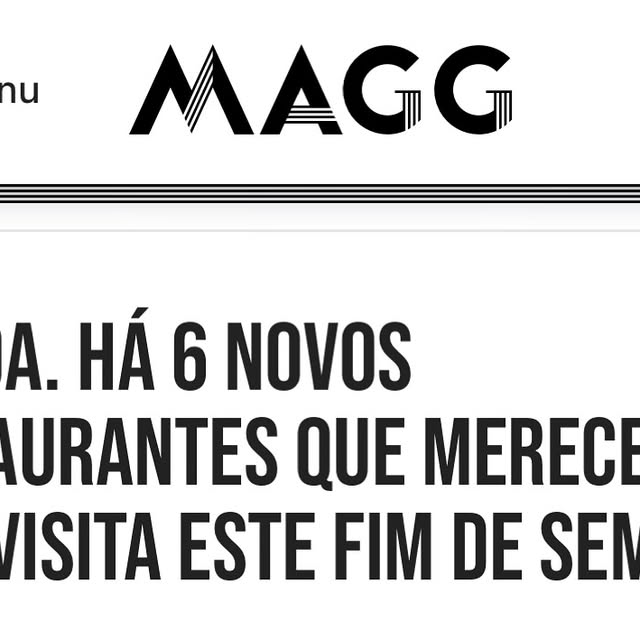 Publicação da MAGG destacando o Kohima entre novos restaurantes de Lisboa