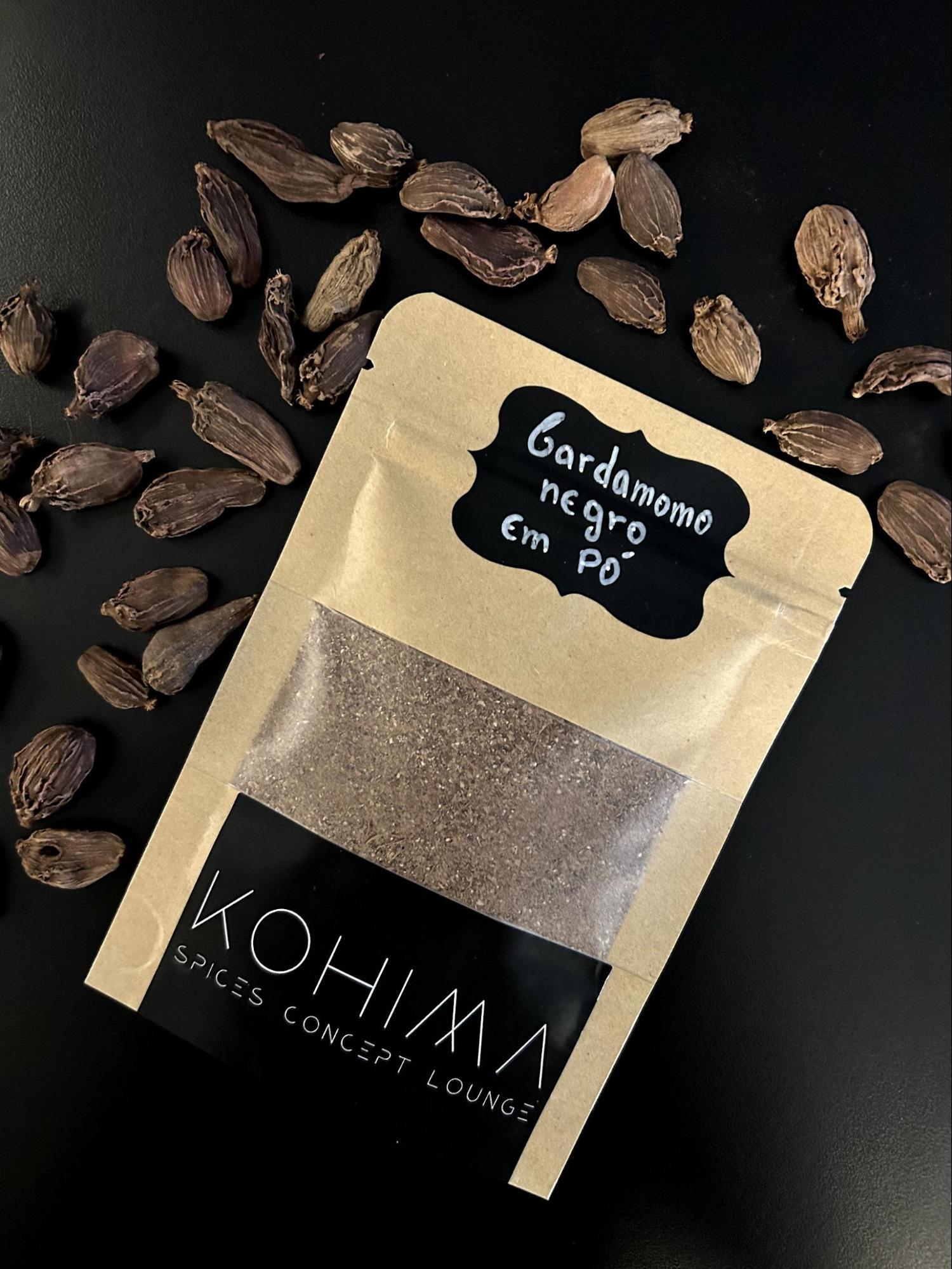 Cardamomo negro em pó